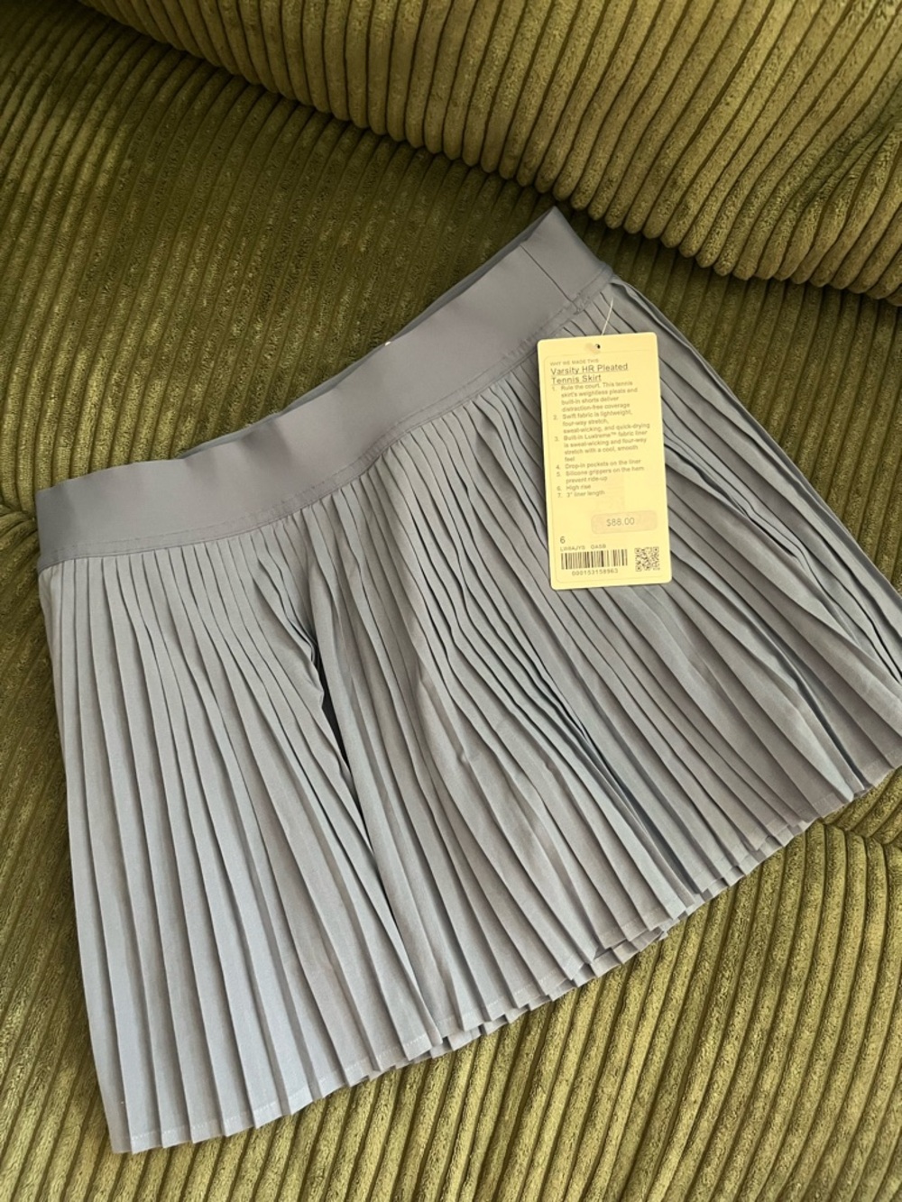 Lululemon Athletica Varsity High Rise Pleated Tennis Skirt Oasis Blue NWT 6 READ - Picture 3 of 10